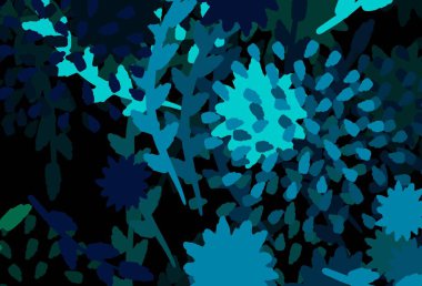 Açık mavi, soyut şekilli yeşil vektör dokusu. Soyut tarzda rengarenk gradyan şekilleri olan bir resim. Duvar kağıtları için zarif tasarım.