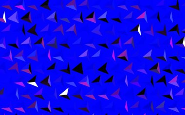 Koyu pembe, mavi vektör desenli ve çokgen. Renkli üçgenli modern soyut illüstrasyon. Duvar kağıtları için zarif tasarım.