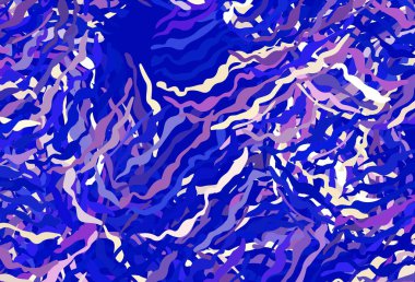 Açık Pembe, çizgili mavi vektör düzeni. Kavisli çizgilerden oluşan parlak bir illüstrasyon. Reklamınız için yepyeni tasarım..