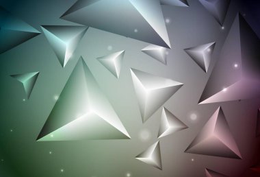 Koyu yeşil vektör düzeni çizgiler, üçgenler. Soyut arkaplanda renkli eğimli üçgenler. Duvar kağıtları için zarif tasarım.