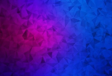 Koyu pembe, mavi vektör çokgen arka plan. Origami stilinde gradyan ile yaratıcı geometrik illüstrasyon. Cep telefonunun arka planının şablonu.