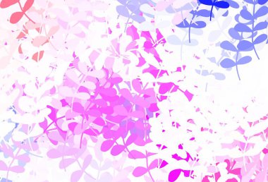 Hafif Mor vektör karalama arkaplanı yapraklarla. Doğal yaprağı olan zarif, parlak bir illüstrasyon. Marka kitabınız için yeni şablon.