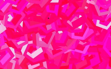Renkli altıgenli açık pembe vektör dokusu. Bulanık arkaplanda renkli altıgenler. Reklamlar, broşürler için desen.