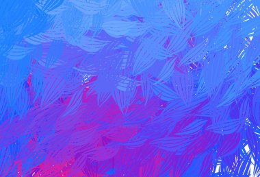 Açık pembe, rastgele şekilli mavi vektör deseni. Renkli rastgele şekillerle modern soyut illüstrasyon. İşiniz için en iyi akıllı tasarım.