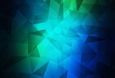 Koyu mavi, yeşil vektör düşük polimerli doku. Çokgen tarzda tamamen yeni bir renk çizimi. Marka kitabınız için yeni şablon.