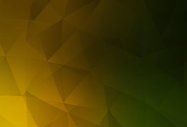 Koyu yeşil, sarı vektör çokgen desen. Çokgen şekilli bir örnek. Cep telefonunun arka planının şablonu.