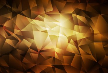 Koyu sarı vektör çokgen çizimi. Çokgen şekilli bir örnek. Web siteniz için çokgen tasarım.