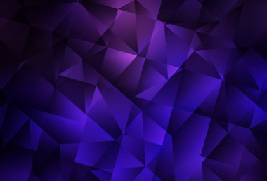 Koyu mor, pembe vektör üçgen mozaik arka plan. Üçgenli modern soyut çizim. İşiniz için en iyi üçgen tasarım.