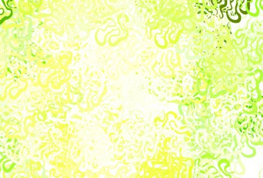 Açık yeşil, soyut şekilli sarı vektör arkaplan. Modern tarzda değişen renkli kaotik formlar. Duvar kağıtları için zarif tasarım.