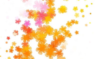 Çiçekli hafif çokrenkli vektör karalama deseni. Karalama tarzında çiçekli renkli bir çizim. Tasarımınız için yeni şablon.