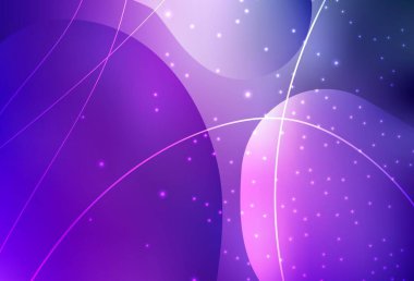 Açık Mor, Pembe Vektör Parıltısı soyut çizgiler, renkli noktalar. Renkli su damlaları olan modern soyut çizimler. İniş sayfası için modern şablon.