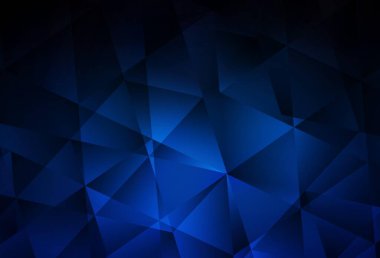 Koyu mavi vektör soyut mozaik arkaplan. Origami stilinde gradyan ile yaratıcı geometrik illüstrasyon. İşiniz için en iyi üçgen tasarım.