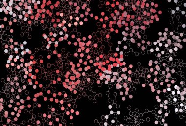 Koyu kırmızı vektör şablonu ve yapay zeka yapısı. Soyut şablondaki yapay zeka şekilleriyle parlayan illüstrasyon. Bilim için desen, geleceksel tasarımlar..