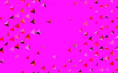 Koyu pembe, sarı vektör düzeni çizgiler, üçgenler. Doğa tarzında üçgenleri olan güzel bir çizim. Broşürler, broşürler için desen