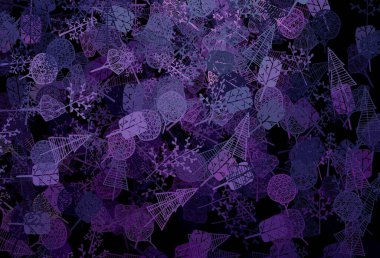 Koyu mor, pembe vektör karalama arkaplanı ağaçlar, dallar. Karalama tarzında renkli soyut çizimler. Marka kitabınız için yeni şablon.