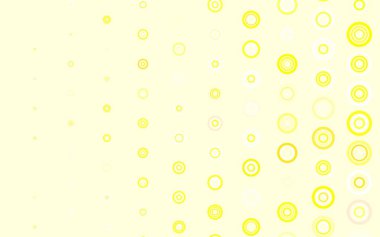 Açık yeşil, diskli sarı vektör dokusu. Parlak renkli soyut çemberlerin olduğu bir resim. Duvar kağıtlarının dokusu için desen.