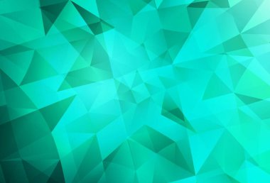 Açık yeşil vektör üçgen arka plan. Gradyanı olan üçgen geometrik örnek. İşiniz için en iyi üçgen tasarım.