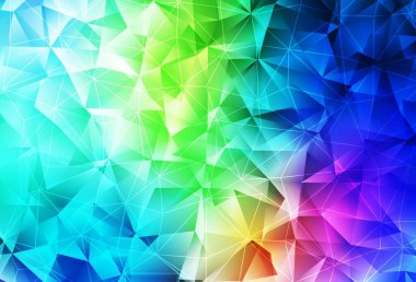 Açık mavi, yeşil vektör arkaplan, çizgiler, üçgenler. Üçgen şekilli ışıltılı soyut çizimler. Web siteniz için basit tasarım.