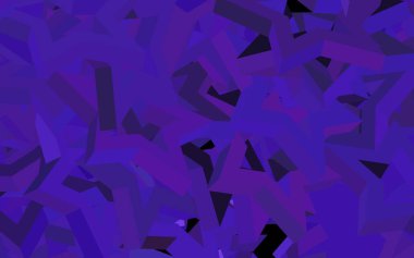 Çizgileri ve üçgenleri olan koyu mor vektör düzeni. Soyut arkaplanda renkli eğimli üçgenler. Duvar kağıtları için zarif tasarım.