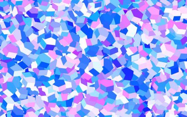 Açık mavi, altıgen şekilli kırmızı vektör düzeni. Renkli altıgenli bulanık arkaplan. Web sitesi posterleri, afişler için tasarım.