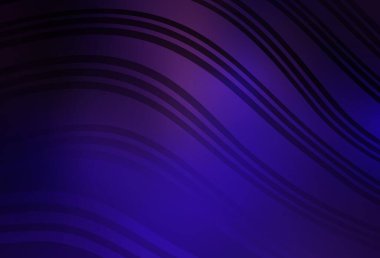 Koyu mor, pembe çizgili vektör deseni. Kavisli çizgilerden oluşan parlak bir illüstrasyon. Broşürler, broşürler için doku.