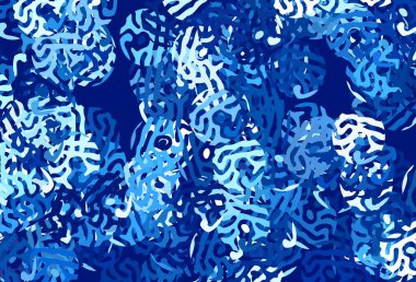 Rastgele şekilli koyu mavi vektör deseni. Renkli rastgele şekillerle modern soyut illüstrasyon. Duvar kağıtları için zarif tasarım.