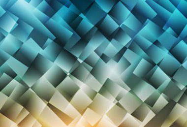 Açık mavi, eşkenar dörtgenli sarı vektör şablonu. Dikdörtgenli soyut gradyan çizimi. Web siteleri için şablon kullanılabilir.