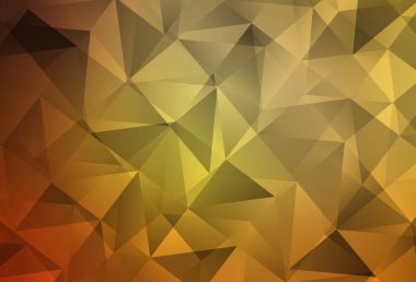 Açık Turuncu Vektör Çokgen çizimi. Üçgenli renkli soyut çizimler. İş tasarımınız için yepyeni bir tarz.