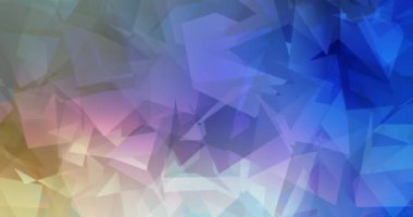 4K döngü açık mavi, sarı çokgen soyut görüntüler.