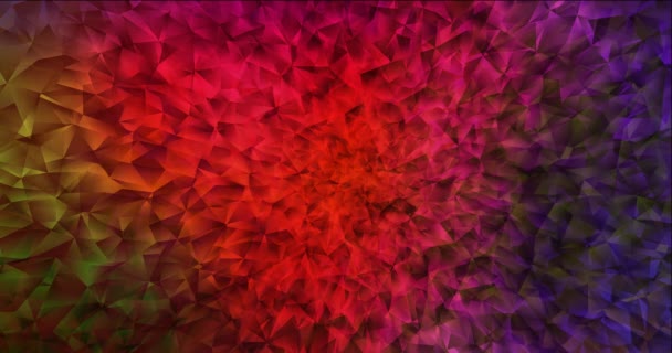 4Kループダークグリーン,赤多角形流れるビデオ. — ストック動画