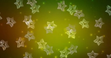 4K kıvrımlı koyu yeşil, yapraklı sarı soyut animasyon.