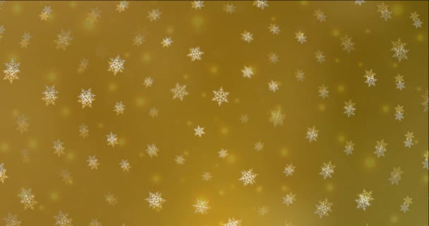 Animation jaune foncé en boucle 4K dans le style de Noël. — Video