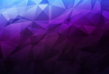 Koyu pembe, mavi vektör çokgen arkaplan. Zarif üçgenleri olan soyut çizimler. Marka kitabınız için yeni şablon.