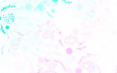 Açık pembe, mavi vektör doğal fon çiçekli, güllü. Origami tarzında çiçeklerin karalama çizimi. Web sitesi yöneticileri ve tasarımları için desen.