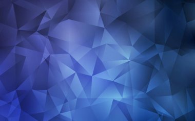 Açık mavi vektör düşük polimerli doku. Üçgenlerden oluşan parlayan çokgen çizimler. Pankartın için tamamen yeni bir şablon.