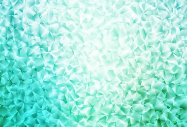 Açık yeşil vektör üçgen arkaplan parlıyor. Üçgenlerden oluşan parlayan çokgen çizimler. Pankartın için tamamen yeni bir şablon.