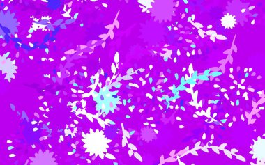 Açık mavi, çiçekli doğal yeşil vektör arkaplan. Çiçekli soyut çizimler. Web siteleri ve pankartlar için desenli desen.