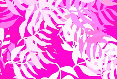 Açık pembe vektör doğal desenli yapraklı. Origami tarzındaki yaprakların gradyanlı karalama çizimi. Markan için şık bir model..