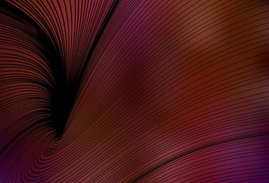 Bükülmüş çizgileri olan koyu kırmızı vektör arka plan. Soyut ve gradyan renkte renkli çizimler. Markan için yeni kompozisyon.