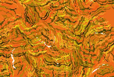 Açık kırmızı, bükülmüş çizgileri olan sarı vektör deseni. Eğimli çizgileri olan zarif parlak bir illüstrasyon. İş tasarımınız için şablon.