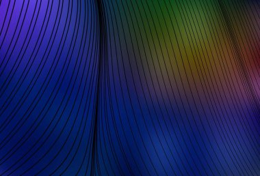 Koyu mavi, çizgileri olan sarı vektör şablonu. Soyut ve gradyan renkte renkli çizimler. Web siteniz için soyut tasarım.