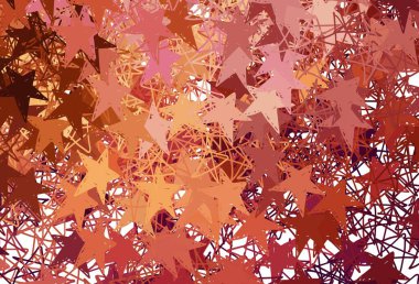 Açık Kırmızı, gökyüzü yıldızlı sarı vektör şablonu. Yıldızlı parlak renkli illüstrasyon. Astroloji web siteleri için desen.