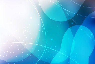 Renkli daireli hafif BLUE vektör çizimi, soyut tarzda çizgiler. Parlak renkli soyut çemberlerin olduğu bir resim. Bir kartvizit için modern tasarım.