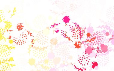 Açık kırmızı, sarı vektör soyut desenli çiçekler, güller. Origami tarzında çiçeklerin karalama çizimi. İşiniz için en iyi tasarım..