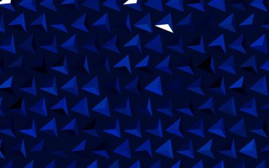 Koyu mavi vektör şablonu, kristaller, üçgenler. Doğa tarzında üçgenleri olan güzel bir çizim. Bir cep telefonu için arka plan.
