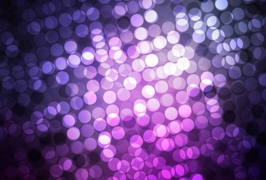 Koyu mor, daire şekilli pembe vektör düzeni. Doğa tarzında renkli baloncuklu soyut illüstrasyon. Duvar kağıtlarının dokusu için desen.