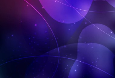 Koyu Mor vektör. Daireleri ve çizgileri olan güzel renkli bir illüstrasyon. Renkli su damlaları olan modern soyut çizimler. İniş sayfası için modern şablon.