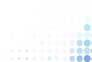 Açık pembe, daire şekilli mavi vektör düzeni. Bulanık dekoratif tasarım baloncuklu soyut tarzda. Poster ve web siteleri için tasarım.