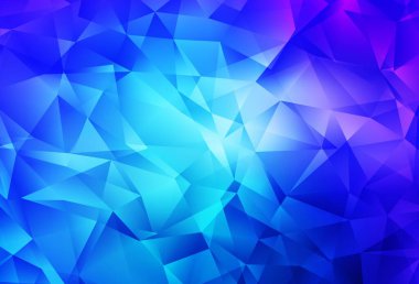 Açık Pembe, Mavi vektör üçgen mozaik doku. Çokgen tarzda tamamen yeni bir renk çizimi. Web siteniz için çokgen tasarım.