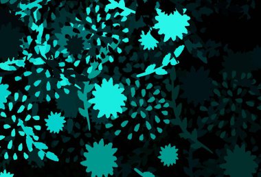 Koyu mavi, rastgele şekilli yeşil vektör deseni. Soyut gradyan şekilli basit renkli çizimler. Web siteniz için basit tasarım.